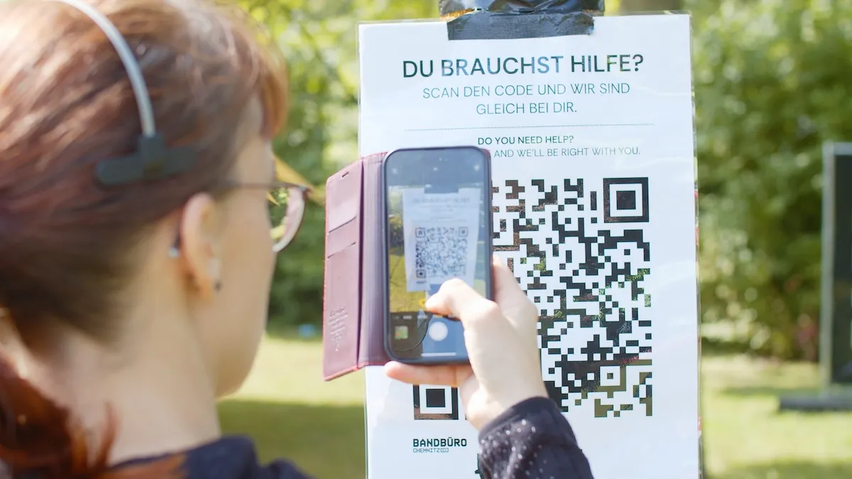 QR Code für Hilferuf bei der Musikmeile Chemnitz